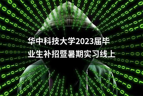 华中科技大学2023届毕业生补招暨暑期实习线上