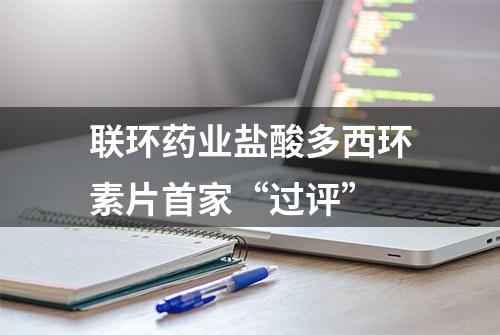 联环药业盐酸多西环素片首家“过评”