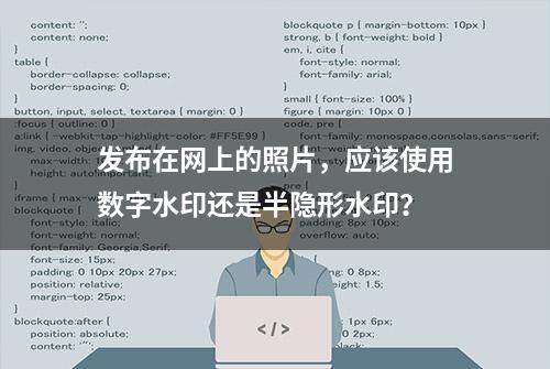 发布在网上的照片，应该使用数字水印还是半隐形水印？