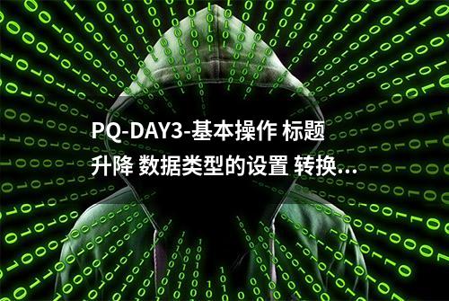 PQ-DAY3-基本操作 标题升降 数据类型的设置 转换列和添加列