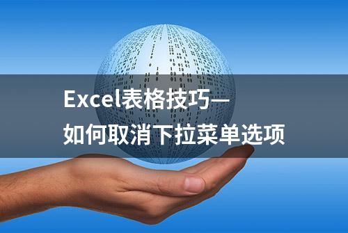 Excel表格技巧—如何取消下拉菜单选项