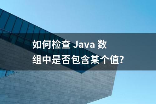 如何检查 Java 数组中是否包含某个值？