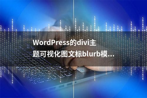 WordPress的divi主题可视化图文标blurb模块教程（免费）