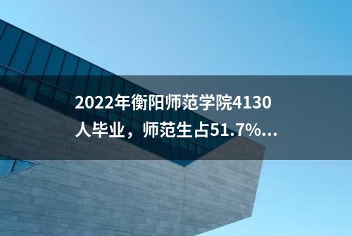 2022年衡阳师范学院4130人毕业，师范生占51.7%，月均薪酬4535元