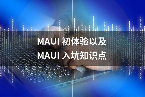 MAUI 初体验以及 MAUI 入坑知识点