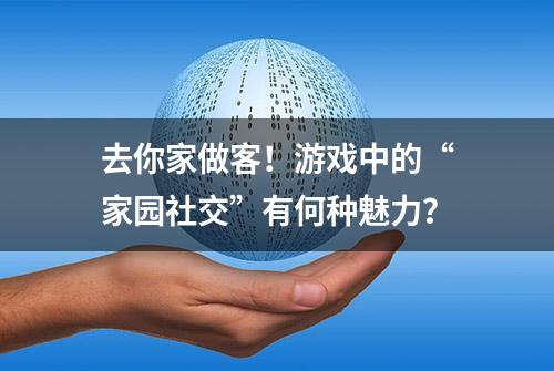 去你家做客！游戏中的“家园社交”有何种魅力？