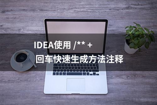 IDEA使用 /** + 回车快速生成方法注释