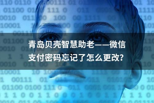 青岛贝壳智慧助老——微信支付密码忘记了怎么更改？