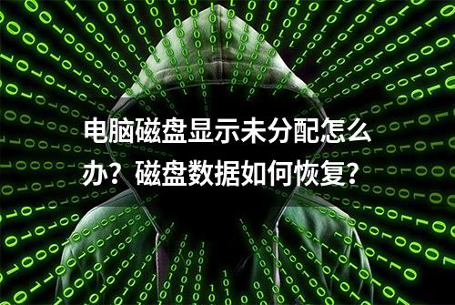 电脑磁盘显示未分配怎么办？磁盘数据如何恢复？