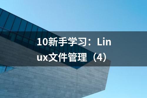 10新手学习：Linux文件管理（4）