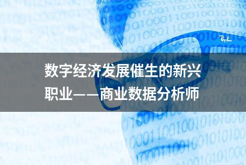 数字经济发展催生的新兴职业——商业数据分析师