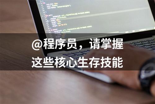 @程序员，请掌握这些核心生存技能