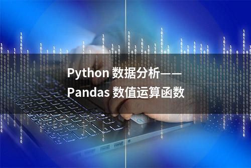 Python 数据分析——Pandas 数值运算函数