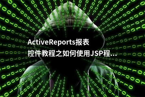 ActiveReports报表控件教程之如何使用JSP程序调用it