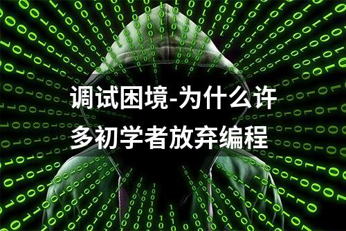 调试困境-为什么许多初学者放弃编程