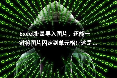 Excel批量导入图片，还能一键将图片固定到单元格！这是什么操作