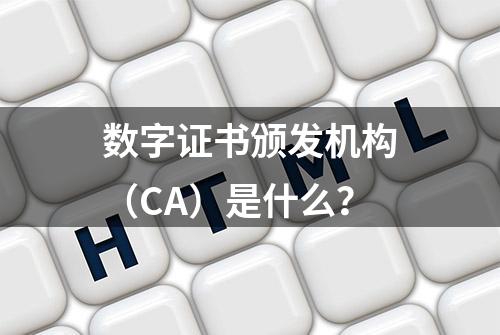 数字证书颁发机构（CA）是什么？