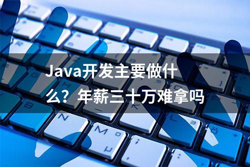 Java开发主要做什么？年薪三十万难拿吗