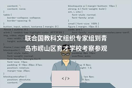 联合国教科文组织专家组到青岛市崂山区育才学校考察参观