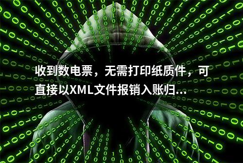 收到数电票，无需打印纸质件，可直接以XML文件报销入账归档？