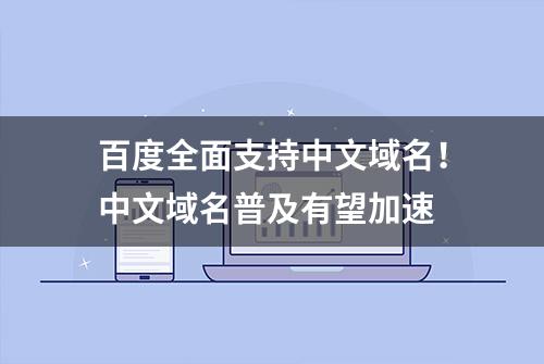 百度全面支持中文域名！中文域名普及有望加速