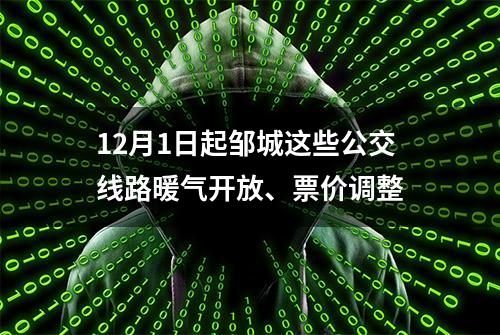 12月1日起邹城这些公交线路暖气开放、票价调整