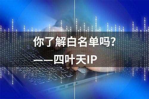 你了解白名单吗？——四叶天IP