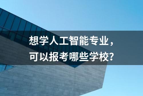 想学人工智能专业，可以报考哪些学校？