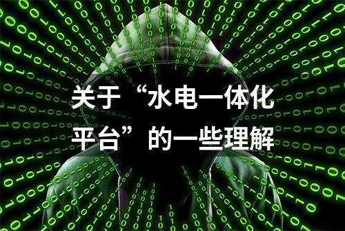 关于“水电一体化平台”的一些理解