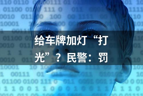 给车牌加灯“打光”？民警：罚