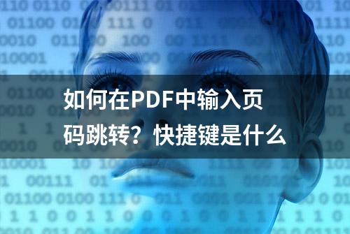 如何在PDF中输入页码跳转？快捷键是什么