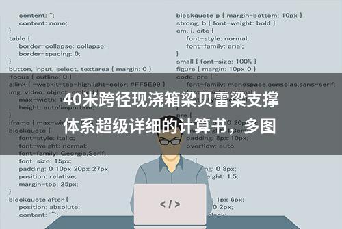 40米跨径现浇箱梁贝雷梁支撑体系超级详细的计算书，多图