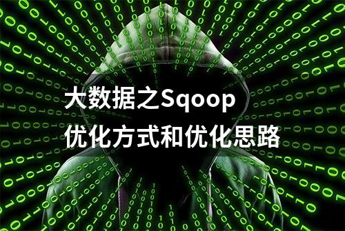 大数据之Sqoop优化方式和优化思路