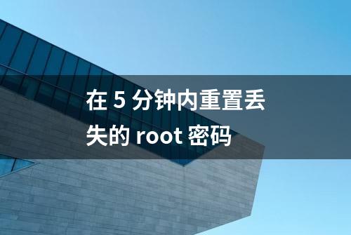 在 5 分钟内重置丢失的 root 密码