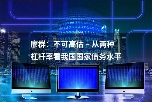 廖群：不可高估 – 从两种杠杆率看我国国家债务水平