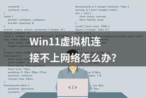 Win11虚拟机连接不上网络怎么办？