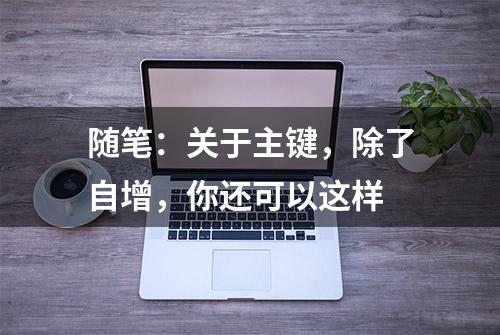 随笔：关于主键，除了自增，你还可以这样