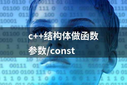 c++结构体做函数参数/const