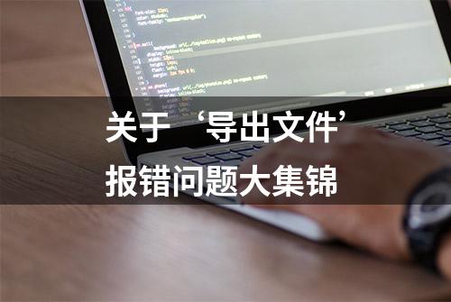 关于‘导出文件’报错问题大集锦