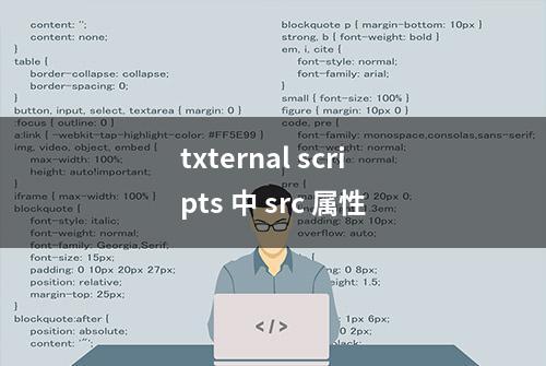 txternal scripts 中 src 属性