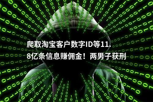 爬取淘宝客户数字ID等11.8亿条信息赚佣金！两男子获刑