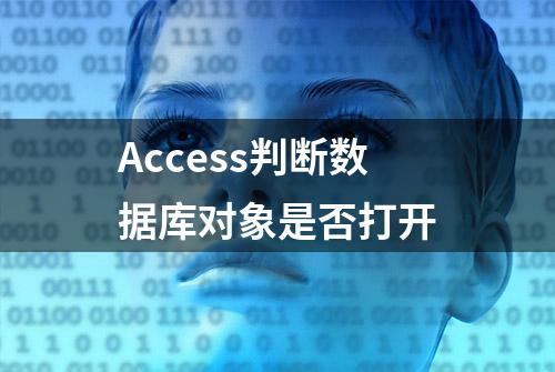 Access判断数据库对象是否打开