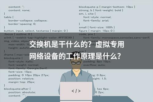 交换机是干什么的？虚拟专用网络设备的工作原理是什么？