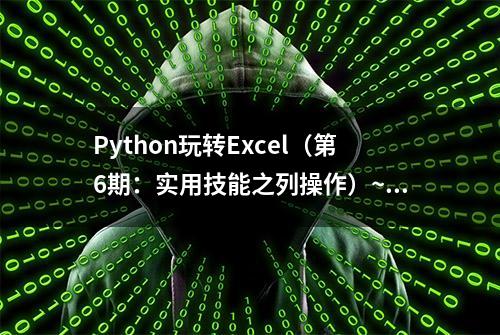 Python玩转Excel（第6期：实用技能之列操作）~这里只有干货