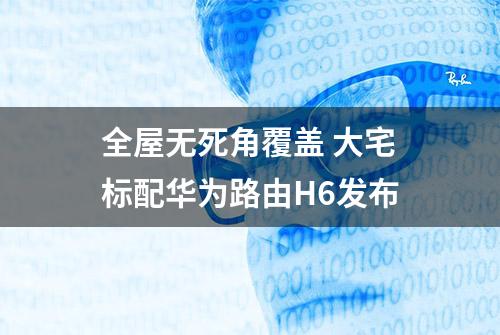 全屋无死角覆盖 大宅标配华为路由H6发布