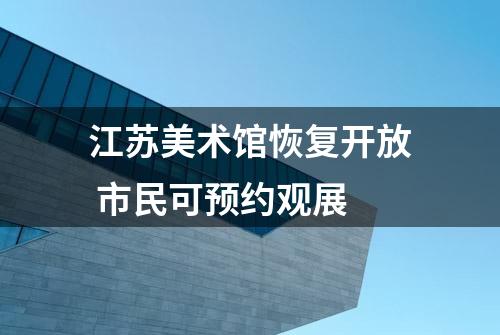 江苏美术馆恢复开放 市民可预约观展