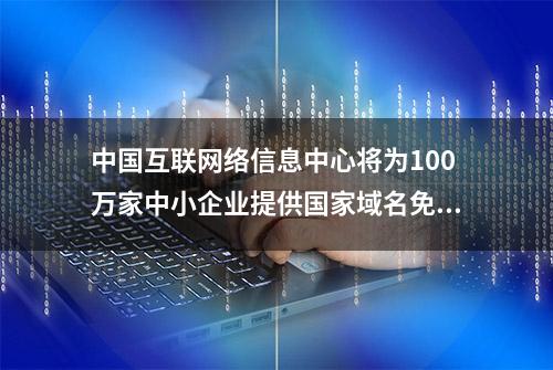 中国互联网络信息中心将为100万家中小企业提供国家域名免费注册服务