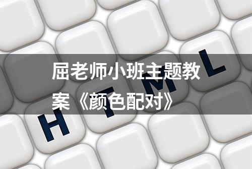 屈老师小班主题教案《颜色配对》