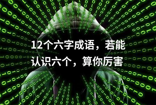 12个六字成语，若能认识六个，算你厉害