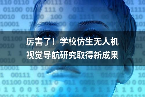 厉害了！学校仿生无人机视觉导航研究取得新成果